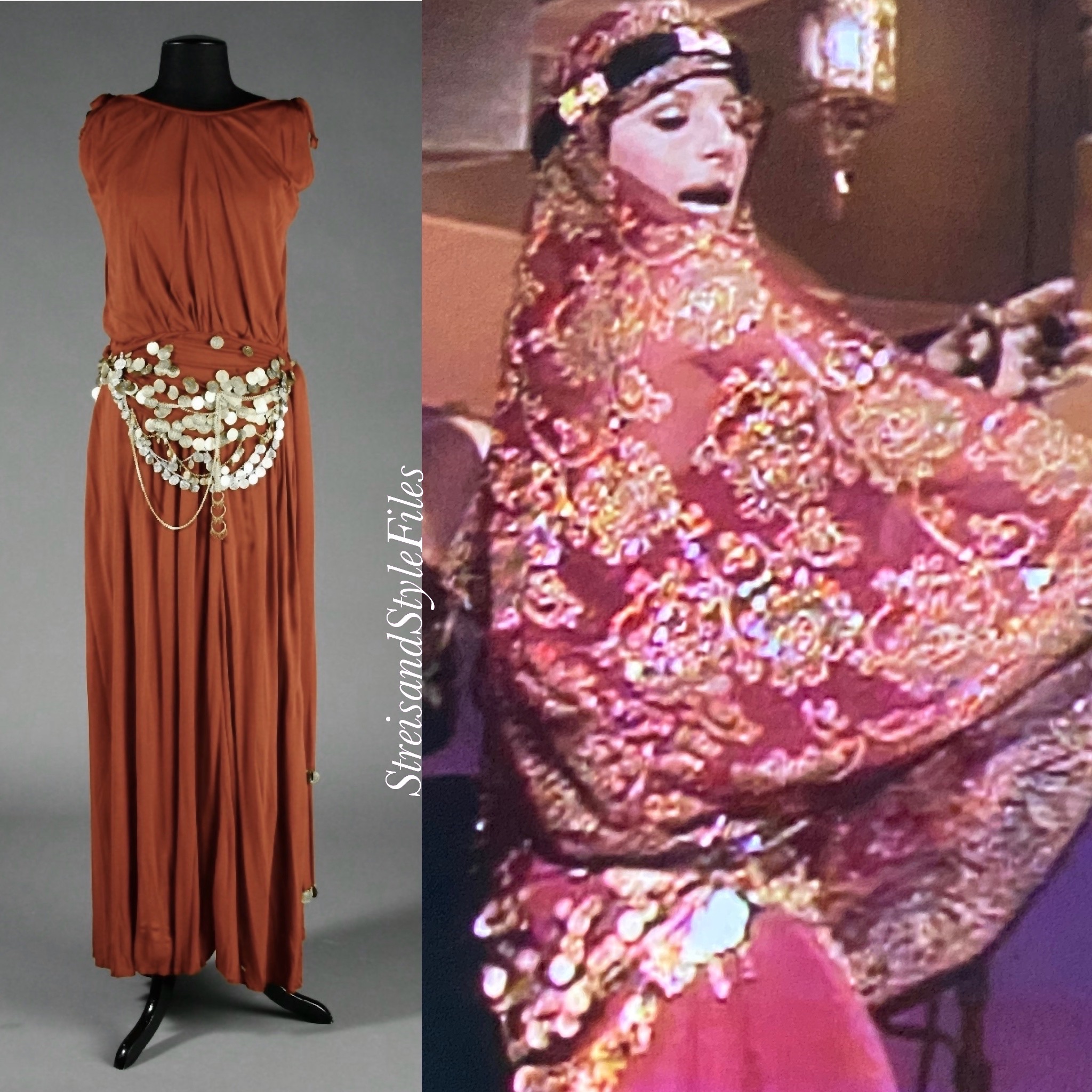 Burgundy belly dance costume from Barbra Streisand… and Other Musical Instruments